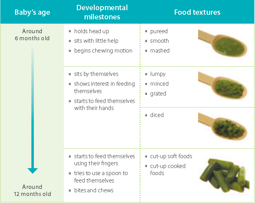 How much food at 6 to 12 months?